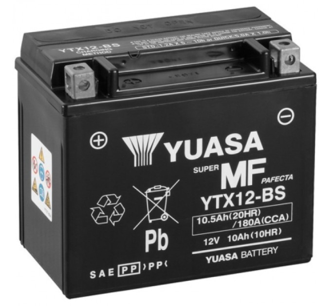 Yuasa Акумулятор автомобільний Yuasa 12V 10,5Ah MF VRLA Battery (YTX12-BS)