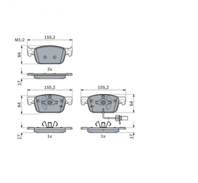 Bosch Гальмівні колодки Bosch 0 986 424 433