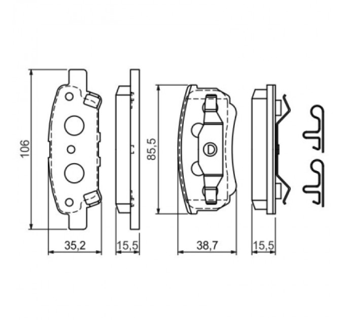 Bosch Гальмівні колодки Bosch 0 986 424 814