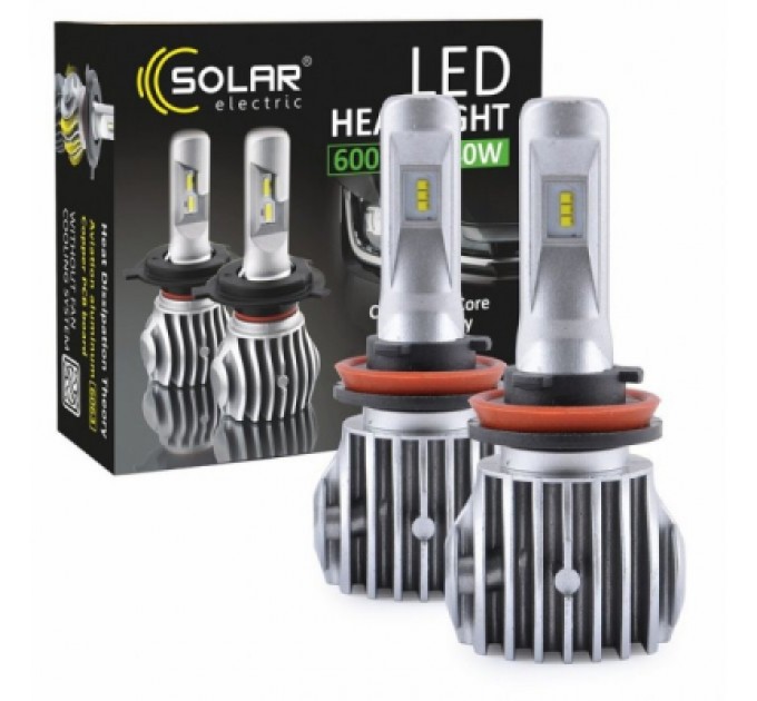 SOLAR Автолампа SOLAR H11 CANBUS 12/24V 6500K 6000Lm 50W Cree Chip 1860 (8611)