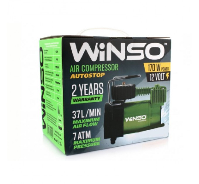 WINSO Автомобільний компресор WINSO з автостопом 37 л/хв (124000)