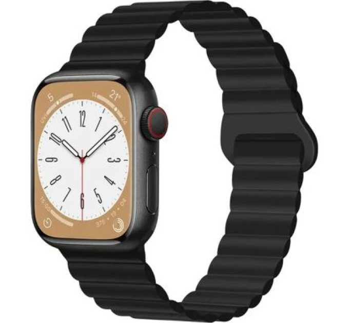 Drobak Ремінець до смарт-годинника Drobak Silicone Magnetic Link для Apple Watch All Series Ultra 2 49/45/44/42mm Dark black (898929)