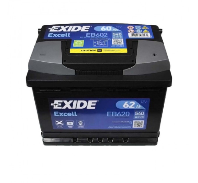 EXIDE Акумулятор автомобільний EXIDE EXCELL 60Ah Н Ев (-/+) (540EN) (EB602)