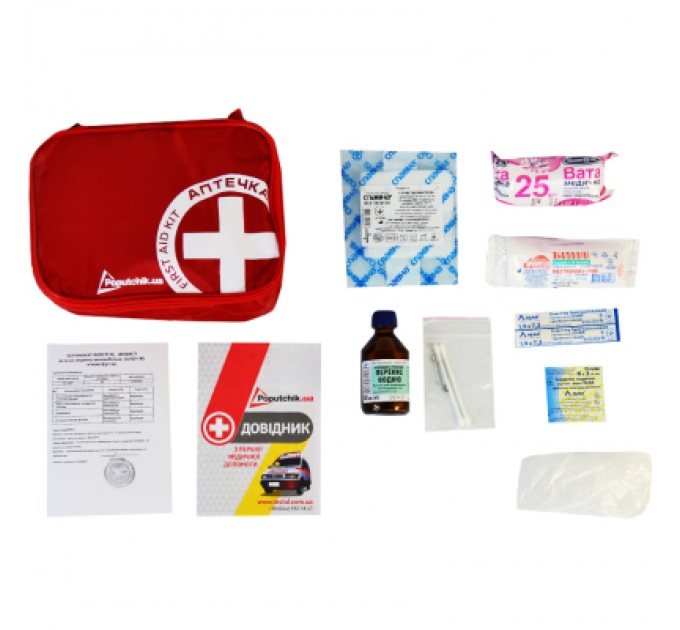 Poputchik Автомобільна аптечка Poputchik згідно ТУ м"який футляр (02-001-М)