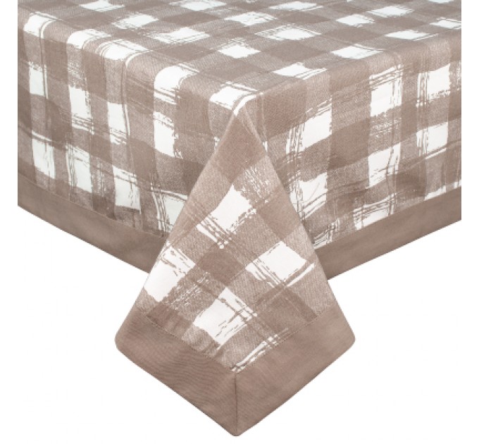 Home Line Скатертина Home Line з рамкою Клітинка капучино, 140х180см (158356)