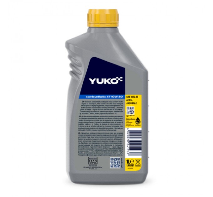 Yuko Моторна олива Yuko SEMISYNTHETIC 4T 10W-40 1л (4820070241938)