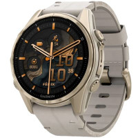 Смарт-годинник Garmin fenix 8 43mm, AMOLED, Saph, SftGldSS/FogGryLeatherBnd, Excl, GPS (010-02903-40)