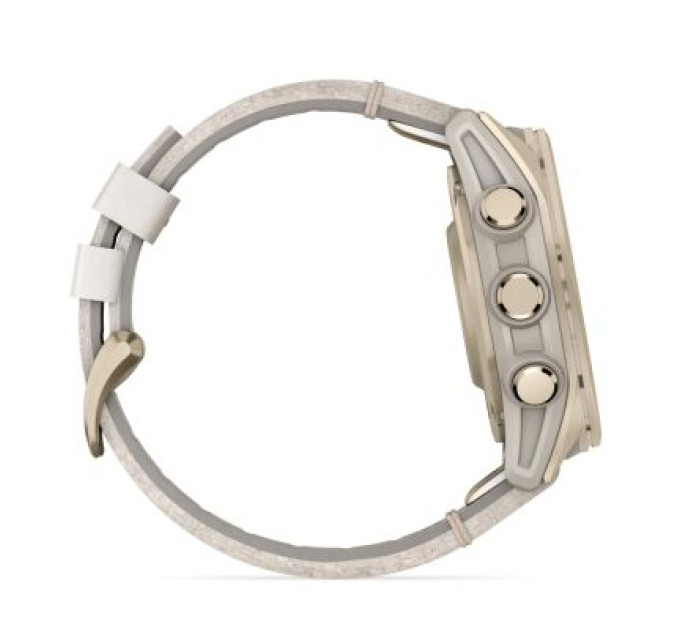 Garmin Смарт-годинник Garmin fenix 8 43mm, AMOLED, Saph, SftGldSS/FogGryLeatherBnd, Excl, GPS (010-02903-40)