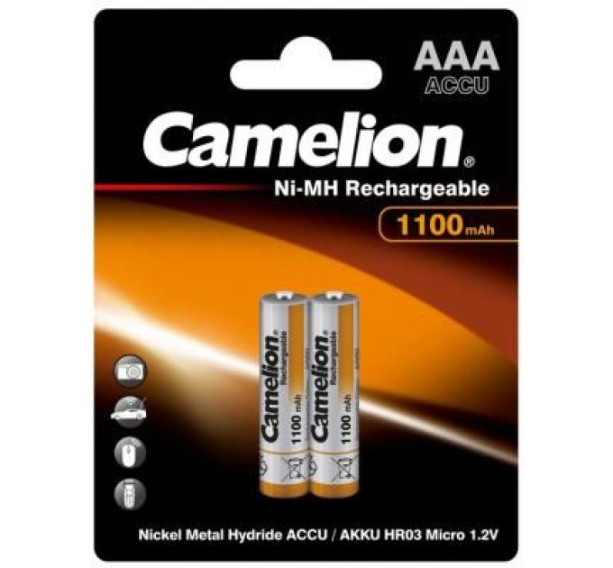 Camelion Акумулятор Camelion AAA 1100mAh Ni-MH * 2 R03-2BL (NH-AAA1100BP2)