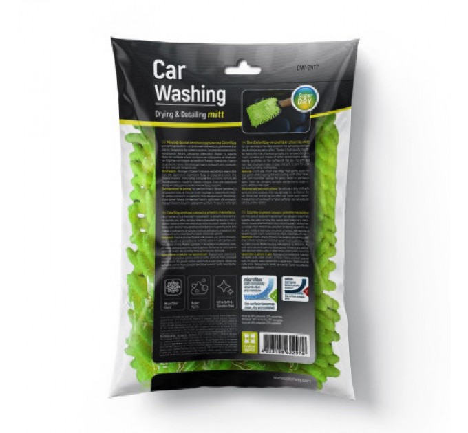 ColorWay Автомобільна серветка ColorWay Рукавичка з мікрофібри для миття та полірування автомобіля, двостороння (CW-2417)