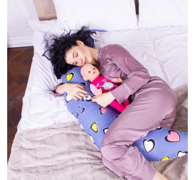 MirSon Подушка MirSon для вагітних та годування №8320 Print Line 17-0143 Mayya Бязь 30х170х20 см (2200006200451)