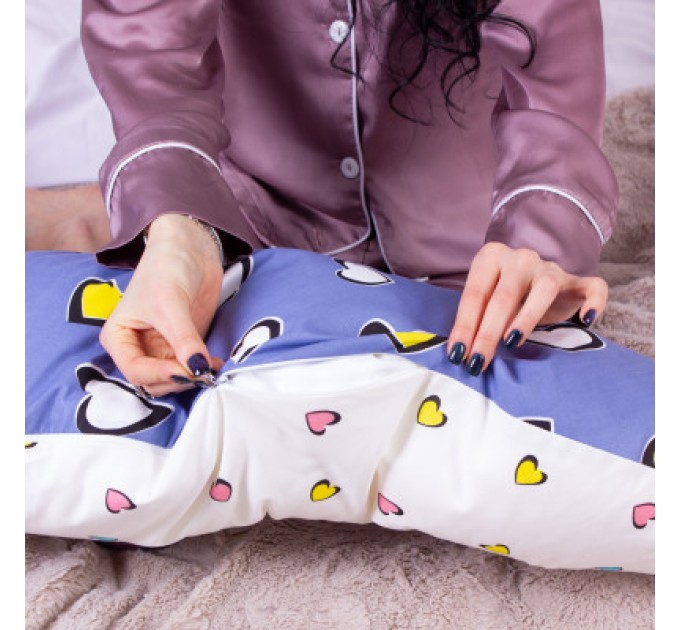 MirSon Подушка MirSon для вагітних та годування №8320 Print Line 17-0143 Mayya Бязь 30х170х20 см (2200006200451)