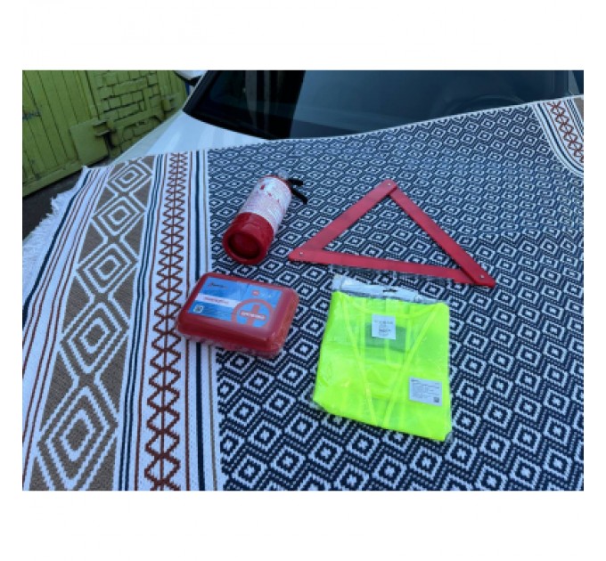 Poputchik Набір техдопомоги Poputchik з вогнегасником ВП-1 "Економічний" (ВП-1+Знак+Аптечка+Жилет) (33-016-IS)