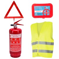 Набір техдопомоги Poputchik з вогнегасником ВП-2 "Економічний" (ВП-2+Знак+Аптечка+Жилет) (33-017-IS)