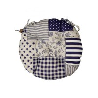 Подушка на стілець Прованс Печворк синій Господиня D-40 см (4823093451209)