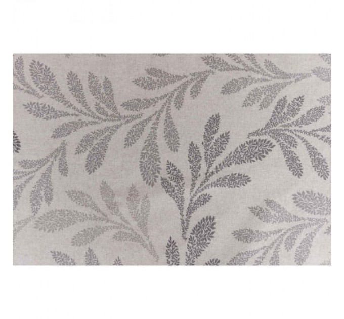 Прованс Скатертина Прованс непромокаюча Simfoni Сіре листя на натюрель 180х136 см (033559)