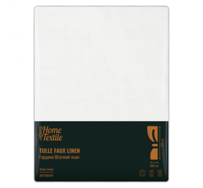 Ardesto Штора Ardesto Гардина штучний льон 100% поліестер 300х270 см, білий (ART1080WH)