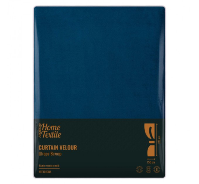 Ardesto Штора Ardesto велюр 100% поліестер,150х270 см синій темний (ART1030NA)