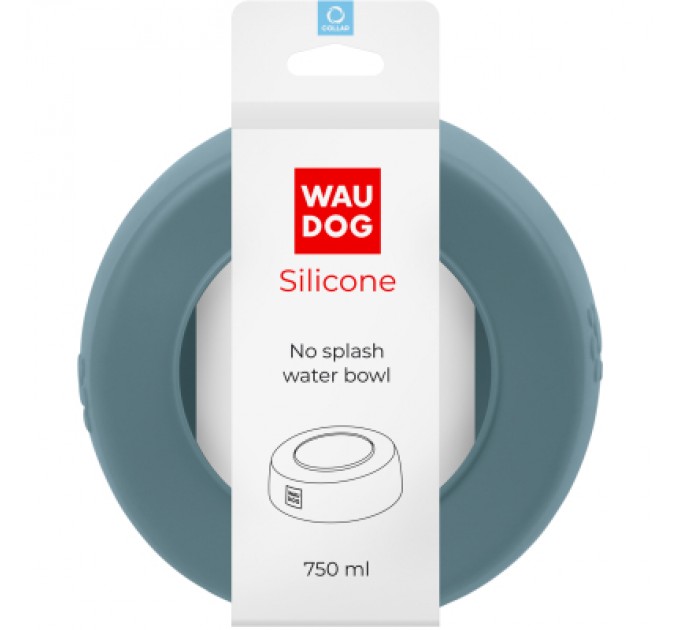 WAUDOG Посуд для собак WAUDOG Silicone Миска-непроливайка 750 мл сіра (507811)
