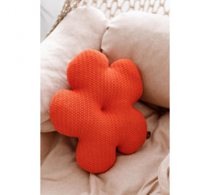 Прованс Подушка Прованс в'язана декоративна Квіточка 40 см Помаранчева (033715)