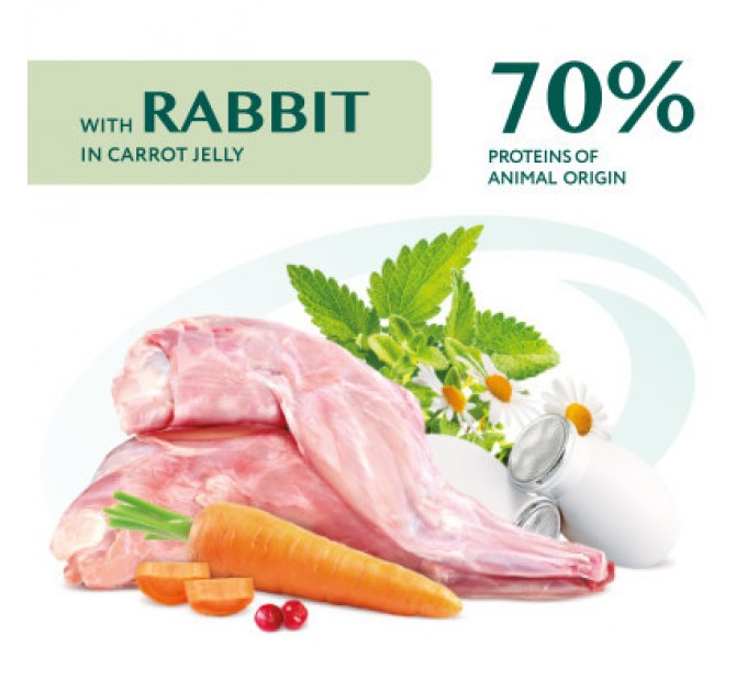 Optimeal Вологий корм для кішок Optimeal з кроликом в морквяному желе 85 г (4820215365840)