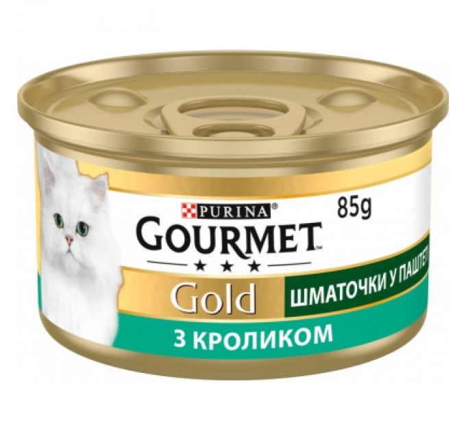Purina Gourmet Паштет для котів Purina Gourmet Gold. З кроликом. Шматочки в паштеті 85 г (7613033706271)