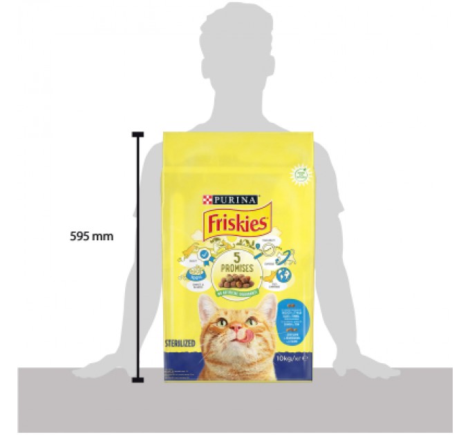 Purina Friskies Сухий корм для кішок Purina Friskies Sterile з лососем і овочами 10 кг (7613033205064)