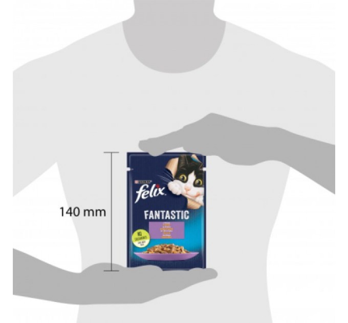 Вологий корм для кішок Purina Felix Fantastic з ягням у желе 85 г (7613039838969)