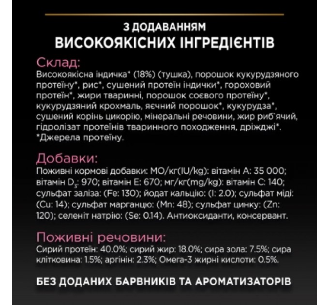 Purina Pro Plan Сухий корм для кішок Purina Pro Plan Delicate Turkey зі смаком індички 1.5 кг (3222270884136)