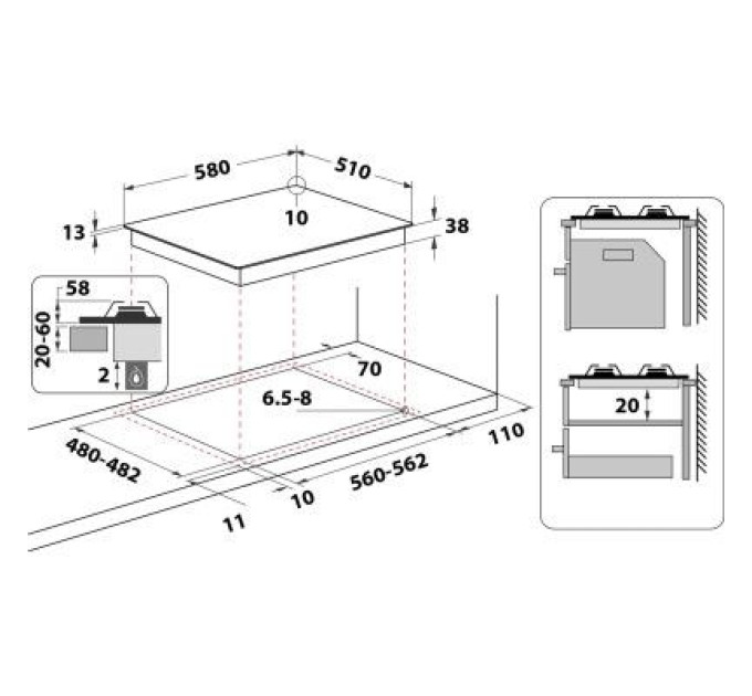 Whirlpool Варочна поверхня Whirlpool TKRL660IX