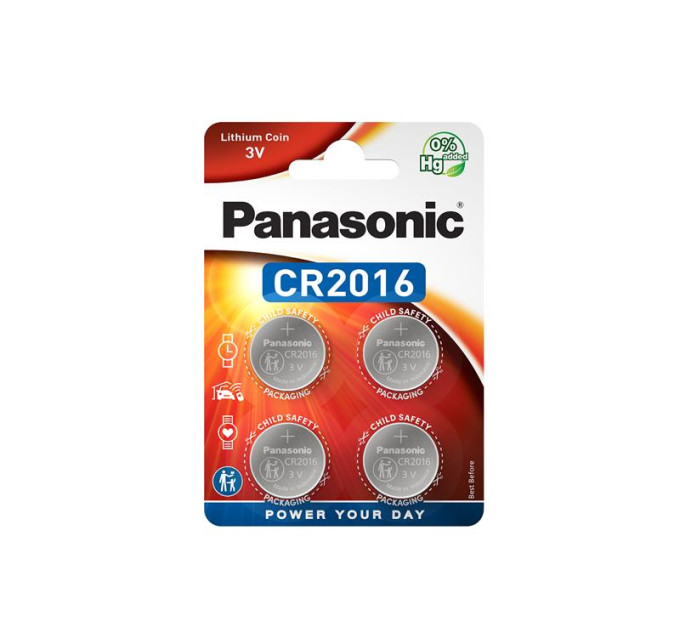 Panasonic Батарейка Panasonic CR 2016 Lithium * 4 (CR-2016EL/4B)