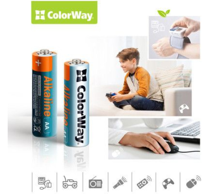 ColorWay Батарейка ColorWay AA LR6 Alkaline Power (лужні) * 8 blister (CW-BALR06-8BL)