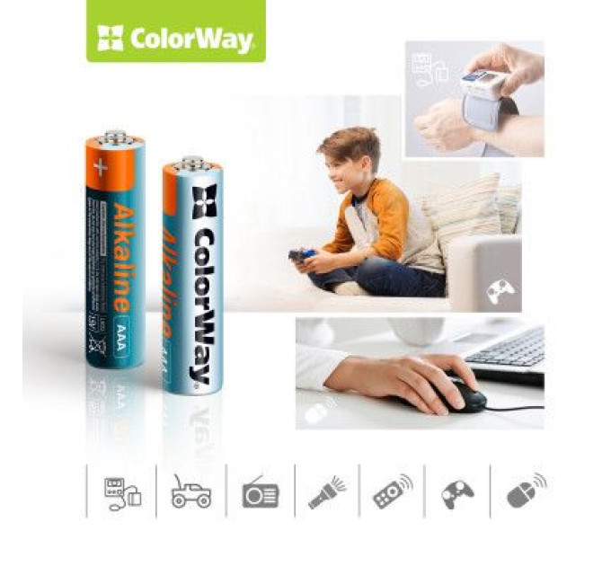 ColorWay Батарейка ColorWay AAA LR03 Alkaline Power (лужні) * 24шт plastic box (CW-BALR03-24PB)