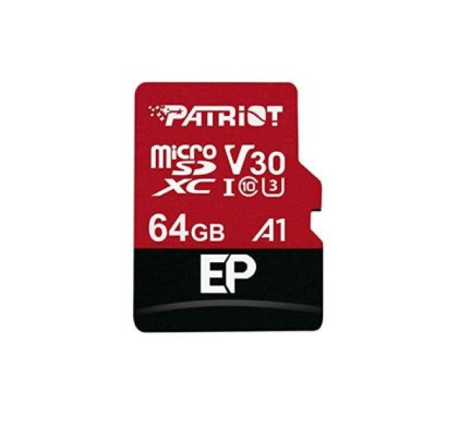 Patriot Карта пам'яті Patriot 64GB microSD class 10 UHS-I U3 V30 A1 (PEF64GEP31MCX)
