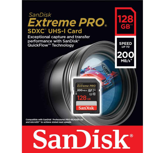 SanDisk Карта пам'яті SanDisk 128GB SD class 10 UHS-I U3 V30 Extreme (SDSDXXD-128G-GN4IN)