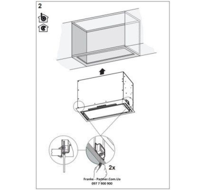 Franke Витяжка кухонна Franke Box Flush EVO FBFE BK MATT A70 (305.0665.365)