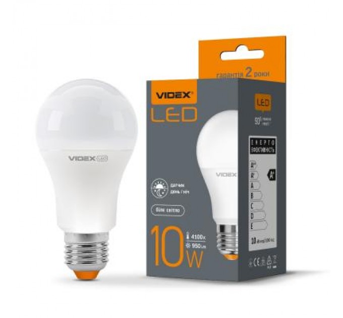 Videx Лампочка Videx A60e 10W E27 4100K 220V (VL-A60e-10274)