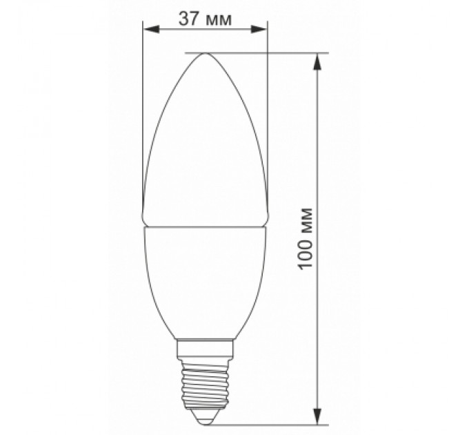 TITANUM Лампочка TITANUM C37 6W E14 3000K (TLС3706143)