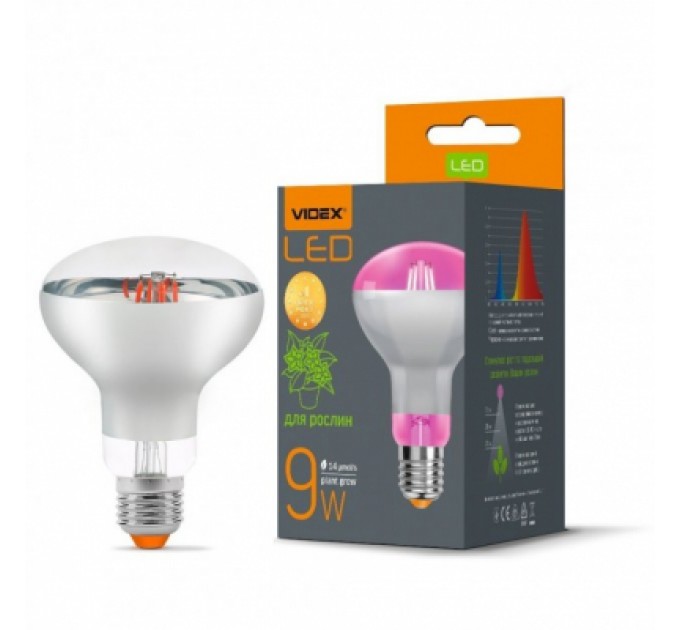 Лампочка Videx Filament R80FF 09W E27 1200K (VL-R80FF-09271)