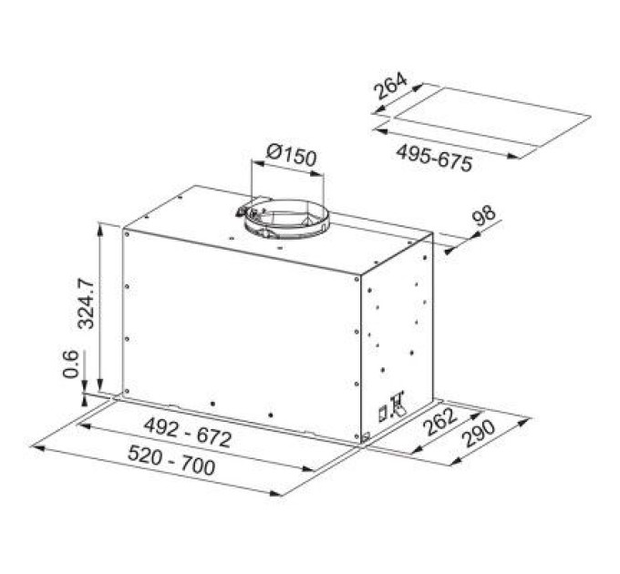 Franke Витяжка кухонна Franke FBFE BK MATT A52 (305.0665.364)