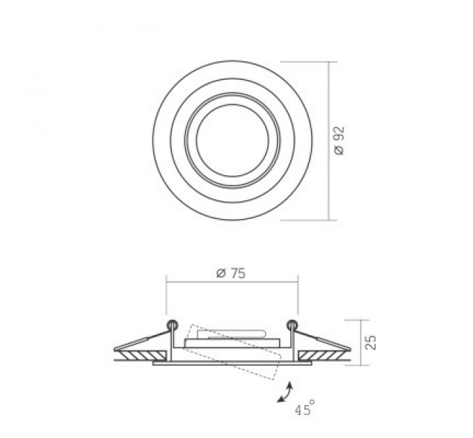 Videx Світильник точковий Videx під лампу GU10 врізний Круглий Білий (VL-SPF08R-W)