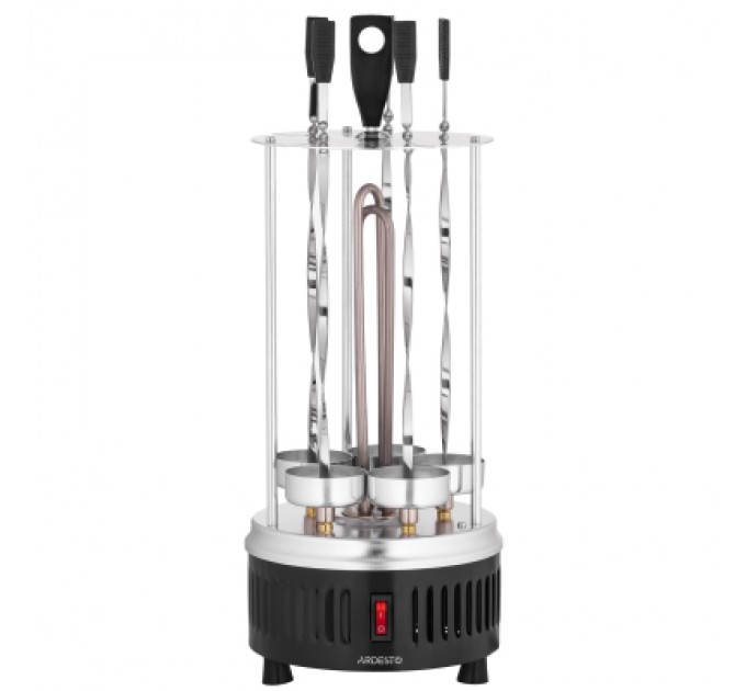 Ardesto Електрошашличниця Ardesto VEG-HY1000, 900 Вт, 5 шампурів, обертання 360, U-подібні нагрівач (VEG-HY1000)