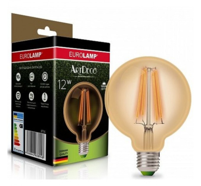 Eurolamp Лампочка Eurolamp G95 12W E27 2700K (LED-G95-12273(Amber))