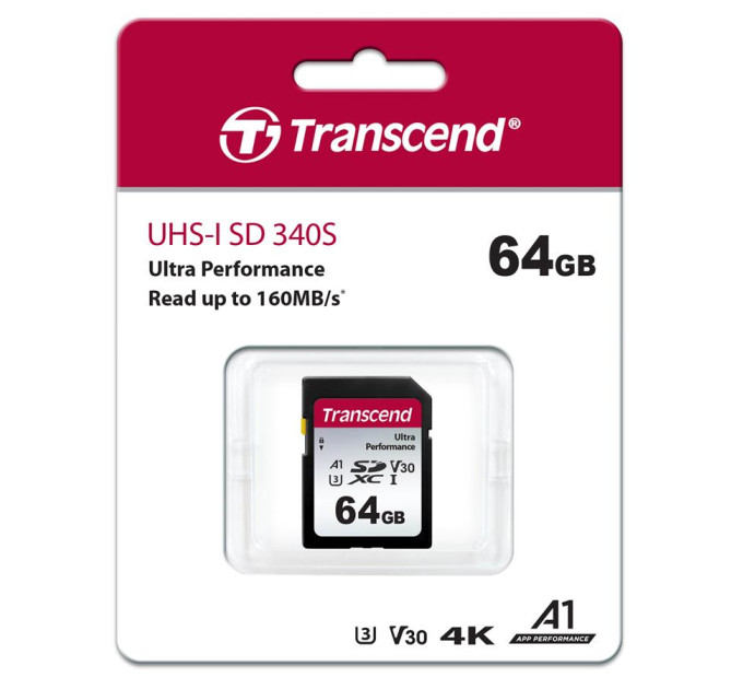 Transcend Карта пам'яті Transcend 64GB SD class 10 UHS-I U3 4K (TS64GSDC340S)