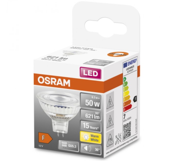Osram Лампочка Osram LED MR16 50 36 8W/827 12V GU5.3 (4058075433762)