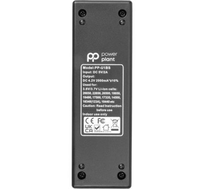 PowerPlant Зарядний пристрій для акумуляторів PowerPlant PP-U1BS (Li-ion / input DC 5V/2A) (AA620197)