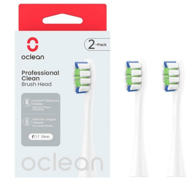 Oclean Насадка для зубної щітки Oclean P1C1 W02 Professional Clean Brush Head White (2 шт) (6970810553765)