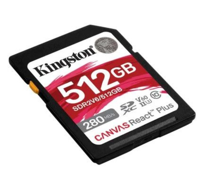 Kingston Карта пам'яті Kingston 512GB SDXC class 10 UHS-II U3 Canvas React Plus (SDR2V6/512GB)