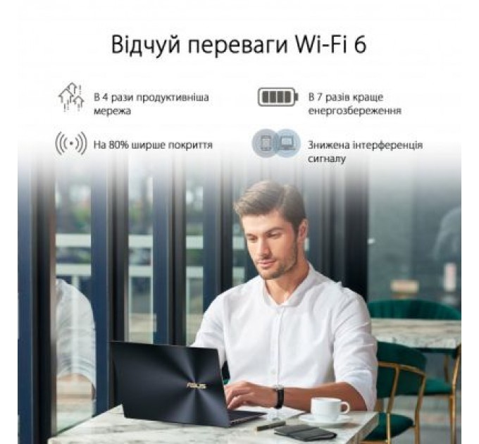 ASUS Мережева карта Wi-Fi ASUS USB-AX56 AX1800 USB 3.0 WPA3 MU-MIMO OFDMA (USB-AX56)