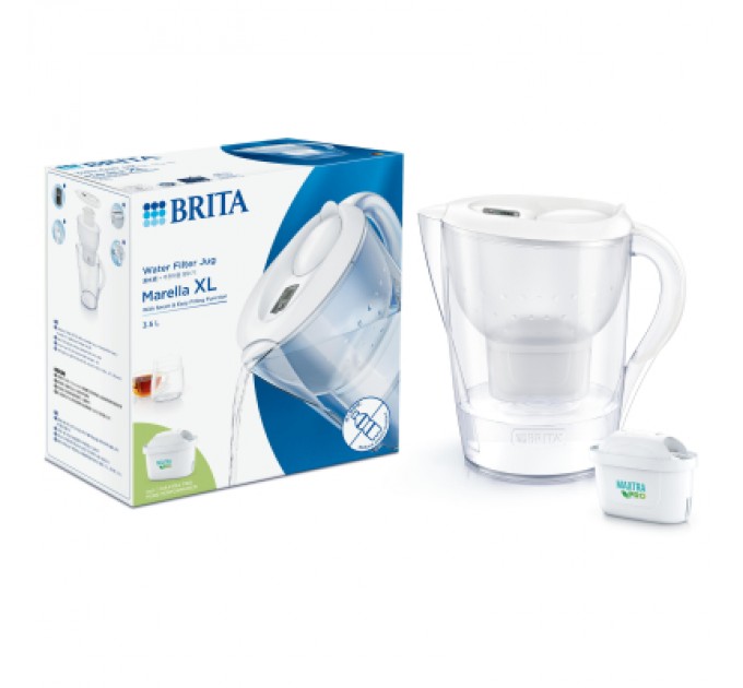Brita Фільтр-глечик Brita Marella XL Memo MXPro 3.5л (2л води) з фільтр-картриджем, білий (1052778)